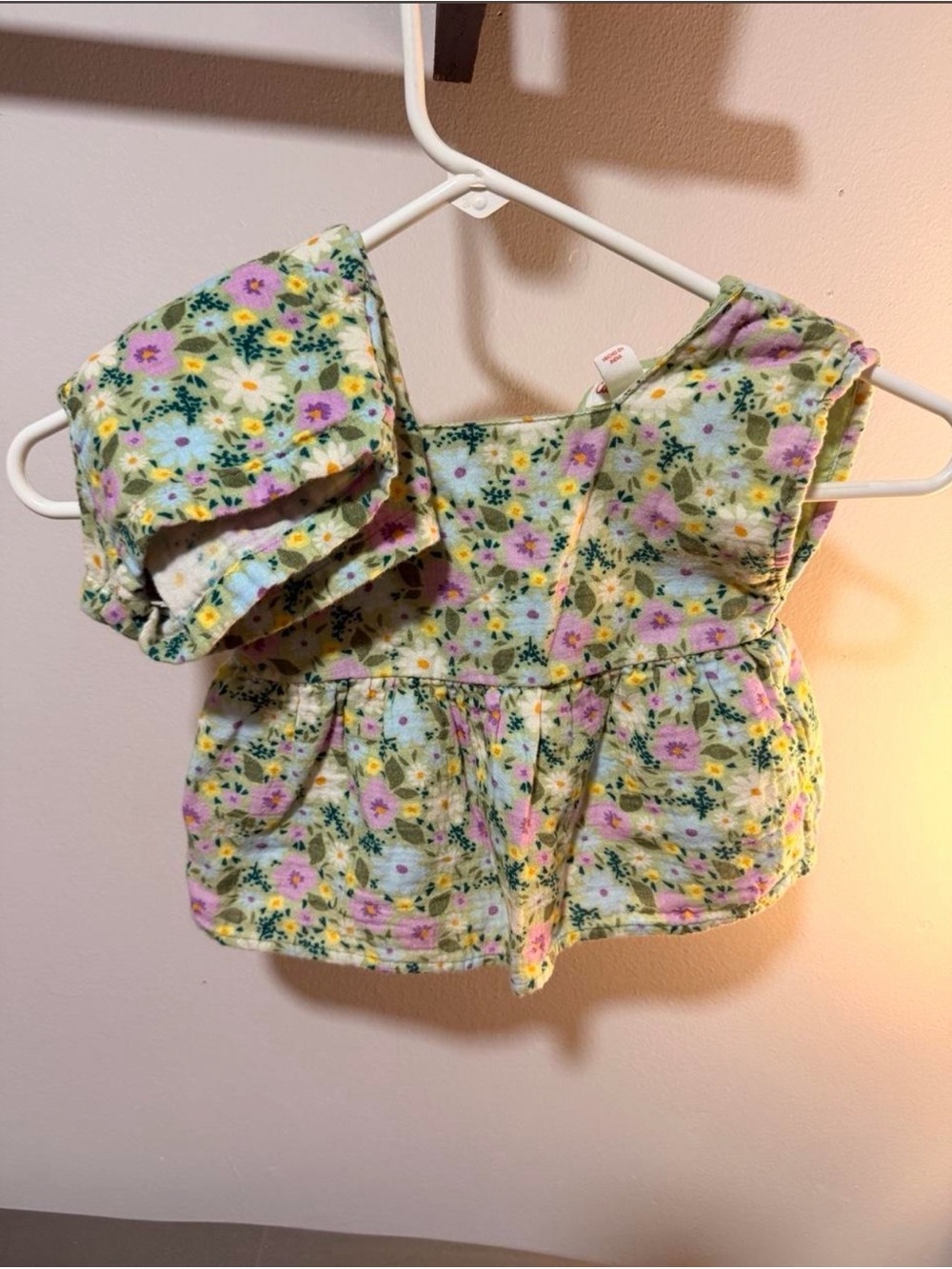 Cat & Jack Yellow Floral Tank Top and Shorts Set - Pink & White Flowers